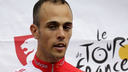 Le coureur cycliste de l'&eacute;quipe Cofidis R&eacute;my di Gr&eacute;gorio &agrave; Li&egrave;ge (Belgique), le 28 juin 2012. (PASCAL PAVANI / AFP)