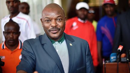 Le pr&eacute;sident burundais, Pierre Nkurunziza, le 17 mai 2015, &agrave; Bujumbura. (CARL DE SOUZA / AFP)