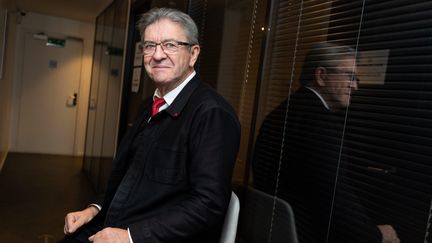 Jean-Luc Mélenchon, au siège de la France insoumise, le 13 octobre 2022. (MATHIEU PATTIER / OUEST FRANCE / MAXPPP)