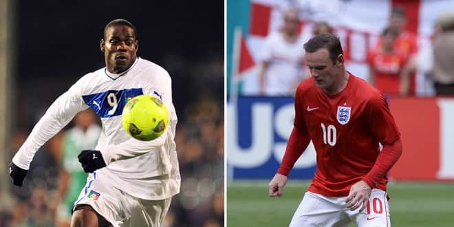 Mario Balotelli et Wayne Rooney