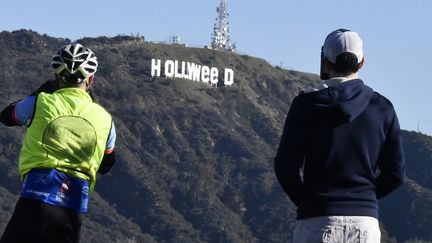 Hollywood détourné en Hollyweed le 1er janvier 2017.
 (GENE BLEVINS / AFP)