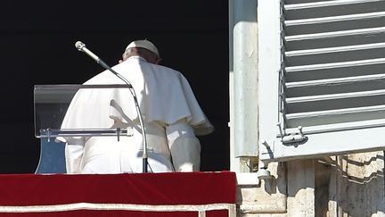 Le pape Fran&ccedil;ois apr&egrave;s son discours de la Toussaint, dimanche 1er novembre, place&nbsp;Saint-Pierre (Vatican). (ALBERTO PIZZOLI / AFP)