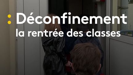 À Camps-sur-l’Isle en Gironde, une partie des élèves ont repris le chemin de l'école mardi 12 mai (capture écran). (FRANCEINFO / RADIOFRANCE)