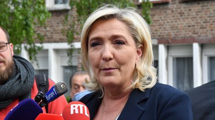 Marine Le Pen à Hénin-Beaumont (Pas-de-Calais), le 8 mai 2022. (MAXPPP)