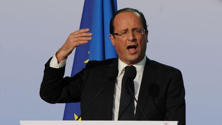 Fran&ccedil;ois Hollande lors de la campagne pr&eacute;sidentielle, le 3 mai 2012 &agrave; Toulouse (Haute-Garonne). (ERIC CABANIS / AFP)