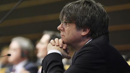 Carles Puigdemont, leader indépendantiste catalan, à Bruxelles (Belgique), le&nbsp;29 janvier 2020. (JOHN THYS / AFP)