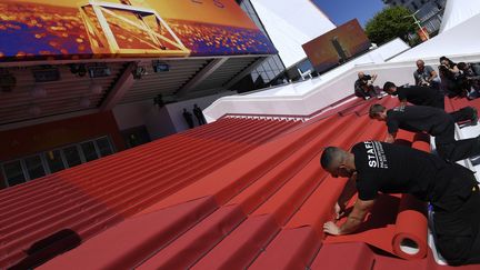 Les marches du Palais des Festivals, à Cannes (Alpes-Maritimes), mai 2019 (CHRISTOPHE SIMON / AFP)