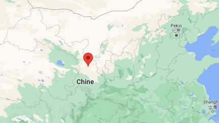 Capture écran de la situation de Baiyin au nord-ouest de la Chine, réalisée le 23 juillet 2022. (GOOGLE MAPS / FRANCETV INFO)