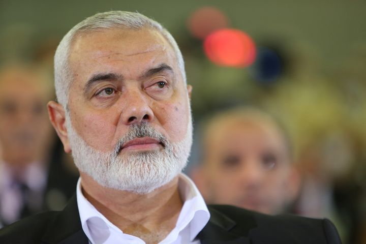 Ismaël Haniyeh, le chef du bureau politique du Hamas, à Alger, le 14 octobre 2022. (FAZIL ABD ERAHIM / ANADOLU AGENCY / AFP)