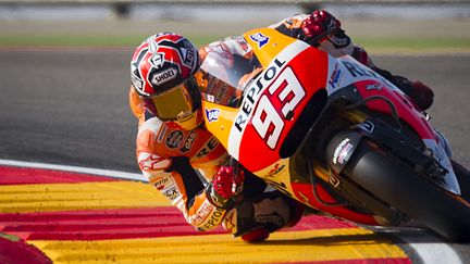 Marc Marquez (Honda) domine son sujet sur le Motorland d'Aragon (JAIME REINA / AFP)