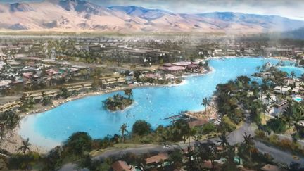 Image d'illustration de Disney montrant une vue aérienne de Cotino, la ville inspirée par les univers Disney, qui doit ouvrir ses portes en 2025 en Californie. (DISNEY)