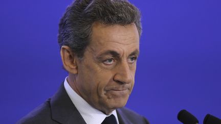 Nicolas Sarkozy lors d'une&nbsp;convention des Répulicains sur les Affaires internationales&nbsp;à Paris, le 15 juin 2016. (JACQUES DEMARTHON / AFP)