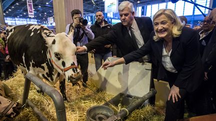  (Marine Le Pen a passé la journée au Salon de l'Agriculture, Porte de Versailles © MAXPPP)
