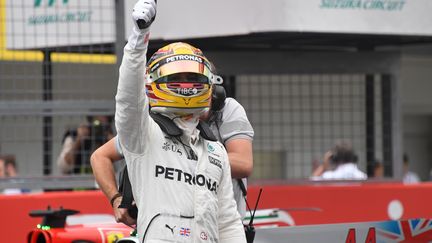 La joie de Lewis Hamilton (TOSHIFUMI KITAMURA / AFP)