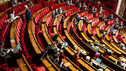 Des députés à l'Assemblée nationale, le 16 janvier 2023. (GAUTHIER BEDRIGNANS / HANS LUCAS / AFP)