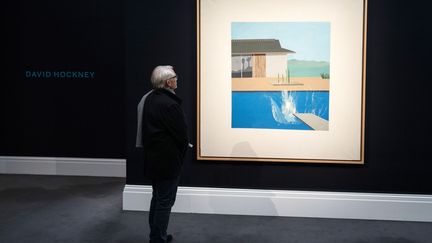 "The Splash" de David Hockney, exposé chez Sotheby's avant la vente d'art contemporain (7 février 2020) (WILL OLIVER / EPA / NEWSCOM / MAXPPP)