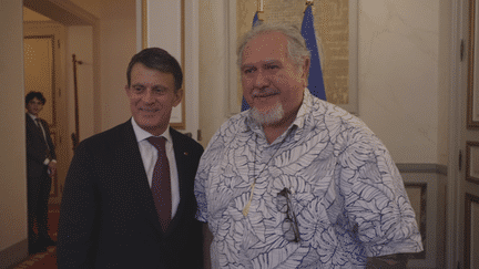 Rencontre entre le ministre des Outre-mer Manuel Valls et le président de la Polynésie française Moetai Brotherson, vendredi 17 janvier 2025. (FTV)