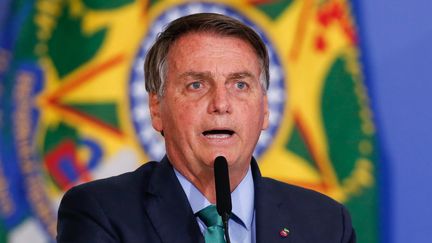 Le président brésilien Jair Bolsonaro à Brasilia (Brésil) le 5 août 2021. (SERGIO LIMA / AFP)