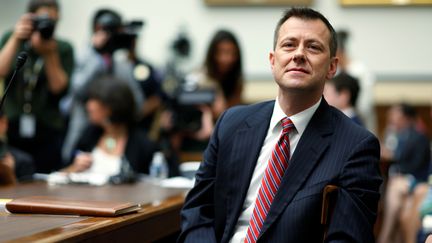 L'agent du FBI Peter Strzok lors d'une audition&nbsp;à la Chambre des représentants américaine, à Washington, le 12 juillet 2018. (JOSHUA ROBERTS / REUTERS)