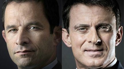 Benoît Hamon et Manuel Valls, les deux finalistes de la primaire à gauche (AFP)