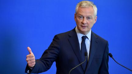 Le ministre de l'Economie, Bruno Le Maire, lors d'une conférence de presse, à Paris, le 1er juin 2021. (ERIC PIERMONT / AFP)