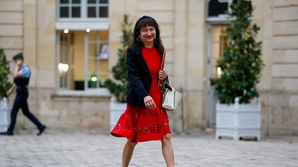 Marie-Claire Carrère-Gée, ministre déléguée en charge de la coordination gouvernementale, arrive à Matignon, le 23 septembre 2024. (IAN LANGSDON / AFP)