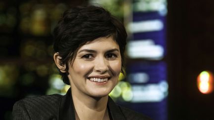 L'actrice Audrey Tautou sur le plateau de l'&eacute;mission "The Jonathan Ross Show", &agrave; Londres (Royaume-Uni), le 6 avril 2013. (BRIAN J. RITCHIE / HOTSAU / REX / SIPA)