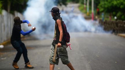 Manifestation près de Managua, au Nicaragua, le 16 juillet 2018.&nbsp; (MARVIN RECINOS / AFP)