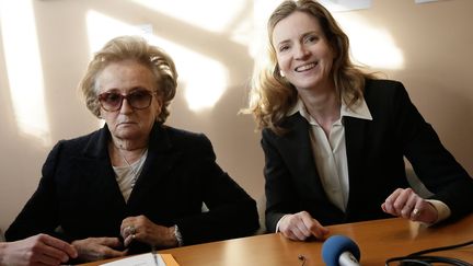 Bernadette Chirac et Nathalie Kosciusko-Morizet, lors d'un point presse &agrave; Paris, le 17 d&eacute;cembre 2013. (  MAXPPP)