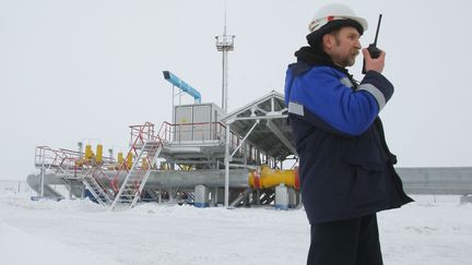 La station de Sudzha (Russie), par laquelle transite le gaz livr&eacute; &agrave; l'Ukraine, le 20 janvier 2009. (ILIYA PITALEV / RIA NOVOSTI / AFP)