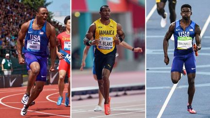 Ronnie Baker, Yohan Blake et Trayvon Bromell sont attendus en finale du 100 m à Tokyo. (AFP)