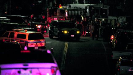 Les secours et la police sur les lieux de la fusillade au Festival de l'ail à Gilroy en Californie, le 28 juillet 2019 (NEAL WATERS / ANADOLU AGENCY)