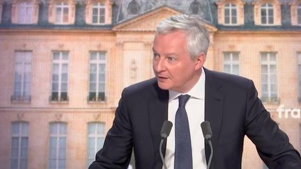 Bruno Le Maire, ministre de l'Economie, soutien d'Emmanuel Macron à l’élection présidentielle, était jeudi 7 avril l’invité du 8h30 franceinfo.&nbsp; (FRANCEINFO / RADIOFRANCE)