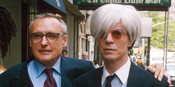 David Bowie (ici avec Dennis Hopper) incarnait Andy Warhol dans le film "Basquiat" tourné en 1995 à New York.
 (Rex Features/REX/SIPA)