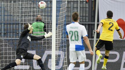 Sébastien Corchia avait signé son arrivée à Lille au match aller avec un but à Zurich (STEFFEN SCHMIDT / MAXPPP)