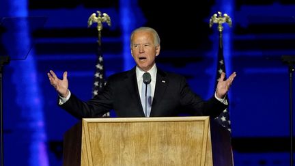 Joe Biden prend la parole après avoir remporté l'élection présidentielle, le 7 novembre 2020 à Wilmington (Delaware) (ANDREW HARNIK /  AFP)