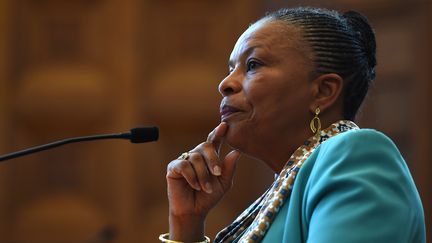 La ministre de la Justice parle &agrave; la presse &agrave; Marseille (Bouches-du-Rh&ocirc;ne), vendredi 3 octobre 2014. (ANNE-CHRISTINE POUJOULAT / AFP)