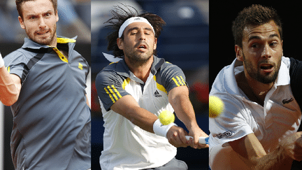 Trois joueurs participant au premier tour de Roland-Garros : Ernests Gulbis, Marcos Baghdatis et Beno&icirc;t Paire. (REUTERS)