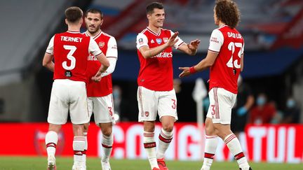 Les joueurs d'Arsenal après leur victoire  (MATTHEW CHILDS/NMC POOL / MAXPPP)