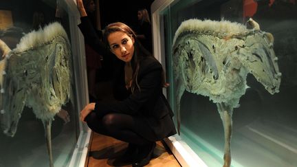 Une employée du musée au côté de l'oeuvre "Away from the Flock"
 (Tony Kyriacou / Rex Fea/REX/SIPA)