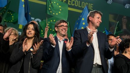 Le parti EELV tient un meeting à l'approche des élections européennes, le 10 avril 2019 à Villeurbanne (Rhône). (NICOLAS LIPONNE / NURPHOTO / AFP)