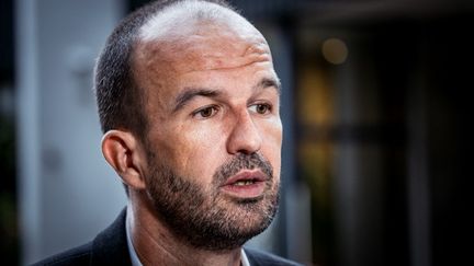 Manuel Bompard, coordinateur de La France Insoumise, à Paris, le 5 septembre 2024. (AMAURY CORNU / HANS LUCAS / AFP)