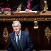 Michel Barnier, Premier ministre, lors de sa déclaration de politique générale, à l'Assemblée nationale, à Paris, le 1er octobre 2024. (XOSE BOUZAS / HANS LUCAS / AFP)