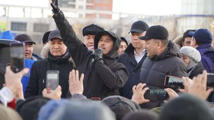 Manifestation au&nbsp;Kazakhstan, le 4 janvier 2022.&nbsp; (XINHUA / XINHUA)