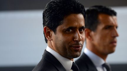 Le président du PSG et directeur de BeIn Media Group, Nasser Al-Khelaifi, avant un match du Paris-Saint-Germain, le 18 août 2019, à Rennes.&nbsp; (JEAN-FRANCOIS MONIER / AFP)