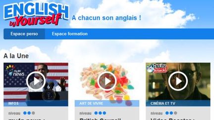 Capture d'&eacute;cran du site "English by Yourself", le portail du&nbsp;Centre national d'enseignement &agrave; distance pour apprendre l'anglais. (FTVI)