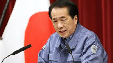 Naoto Kan, lors d'une conférence de presse, à Tokyo, le 13/3/11 (AFP/Jiji press)