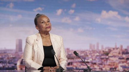 La candidate à la présidentielle, Christiane Taubira, le 15 janvier 2022 à Paris. (GEOFFROY VAN DER HASSELT / AFP)