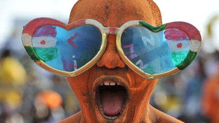 Un supporter de l'&eacute;quipe de football du Niger &agrave; Libreville (Gabon), le 23 janvier 2012. (ISSOUF SANOGO / AFP)