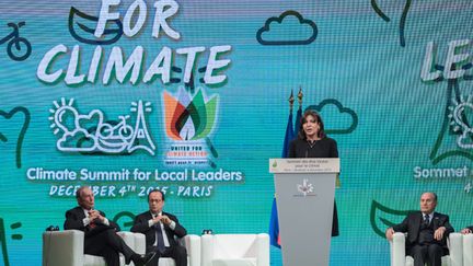 &nbsp; (Discours de la maire de Paris, Anne Hidalgo, lors du Sommet des Elus locaux pour le Climat © MaxPPP)